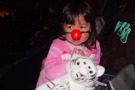 Kasen with her clown nose